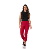 Calça Feminina Jogger Power Cierre Premium cor Vermelho