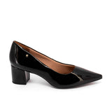 Scarpin Feminino Salto 5,5cm Robusto Bico Fino cor Preto