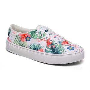 Tênis Feminino Moderno Estampa Floral Colorida Fundo Branco