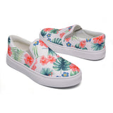 Tênis Feminino Slip On Floral Azul Verde e Rosa Fundo Branco