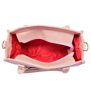 Kit Feminino 3 em 1 - Bolsa Rose + Carteira cor Rose + Brinco