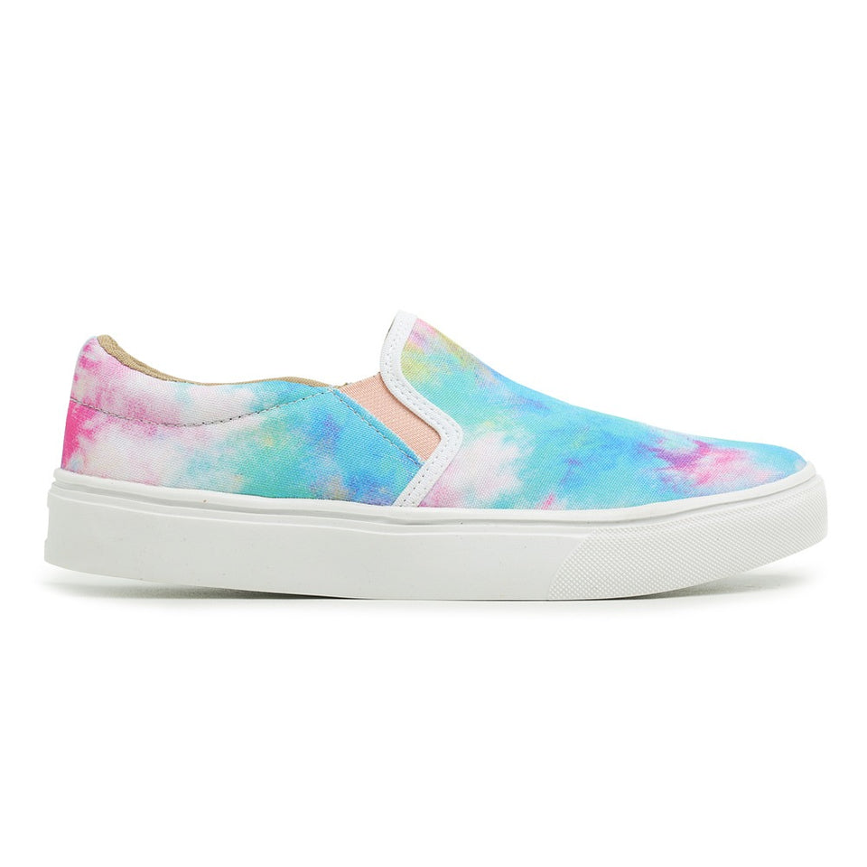 Tênis Feminino Slip On Moderno Linha Premium Estampa Tie Dye