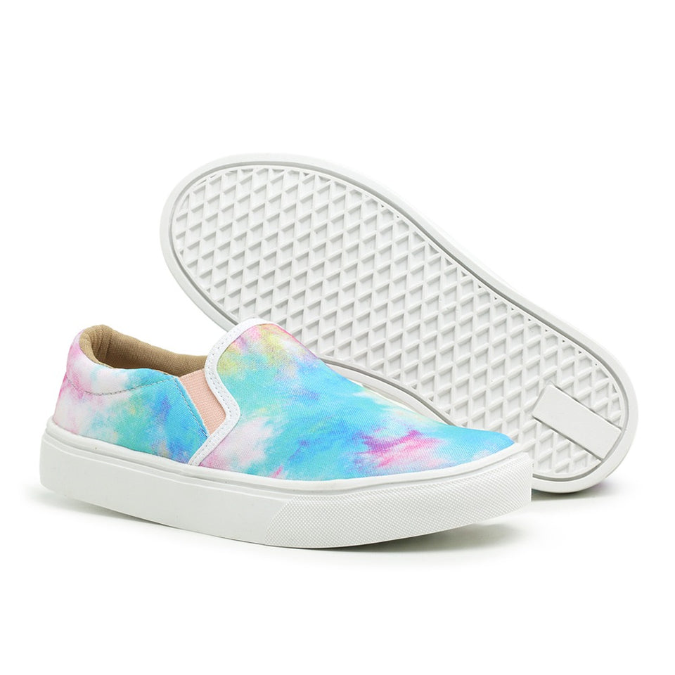 Tênis Feminino Slip On Moderno Linha Premium Estampa Tie Dye